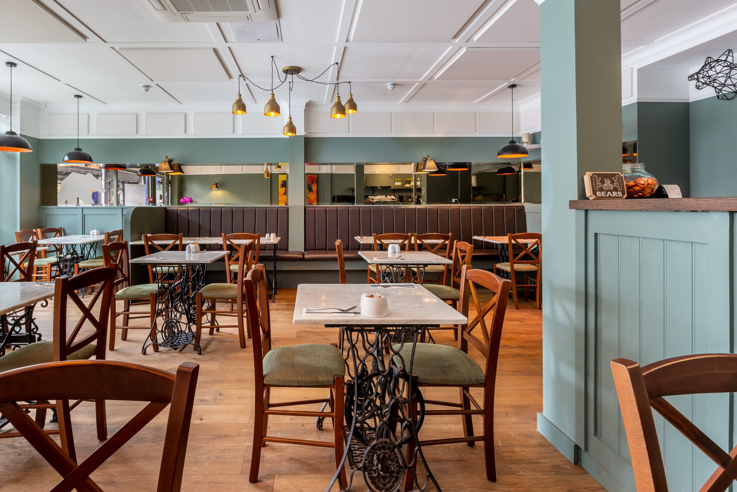Interiors of a restaurant in Farnham